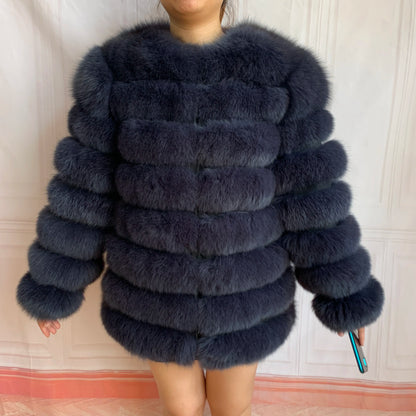 4in1 Real Fox Fur Coat for Women