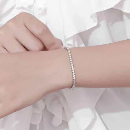 Moissanite Tennis Bracelet 925 Sterling Silver White Gold