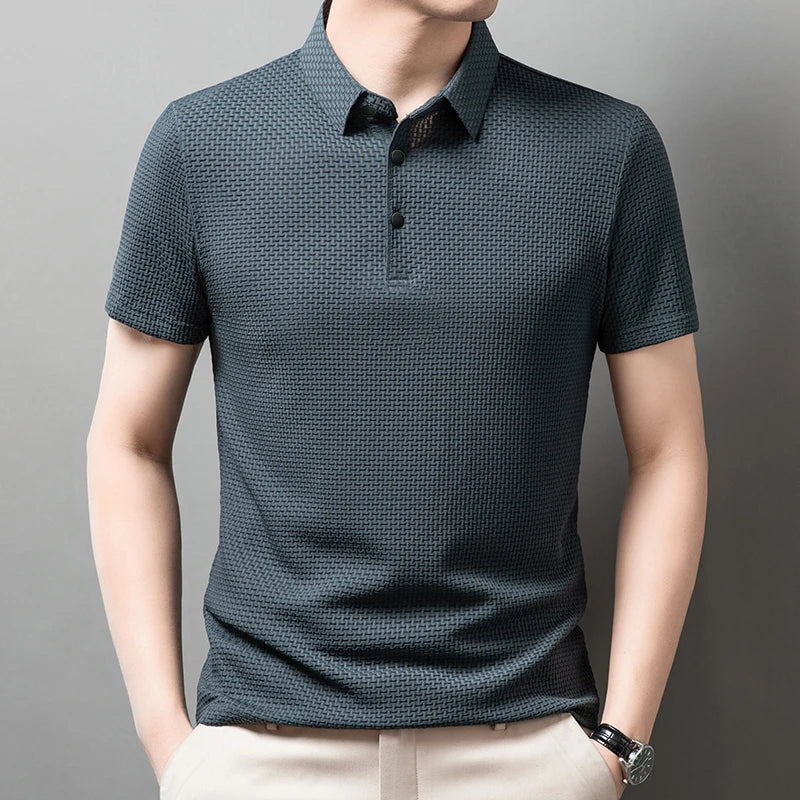 Men's Casual Short Sleeve Solid Color Polo Shirt