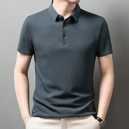 Men's Casual Short Sleeve Solid Color Polo Shirt