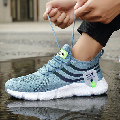 Men's Breathable Lightweight Black Running Sneakers