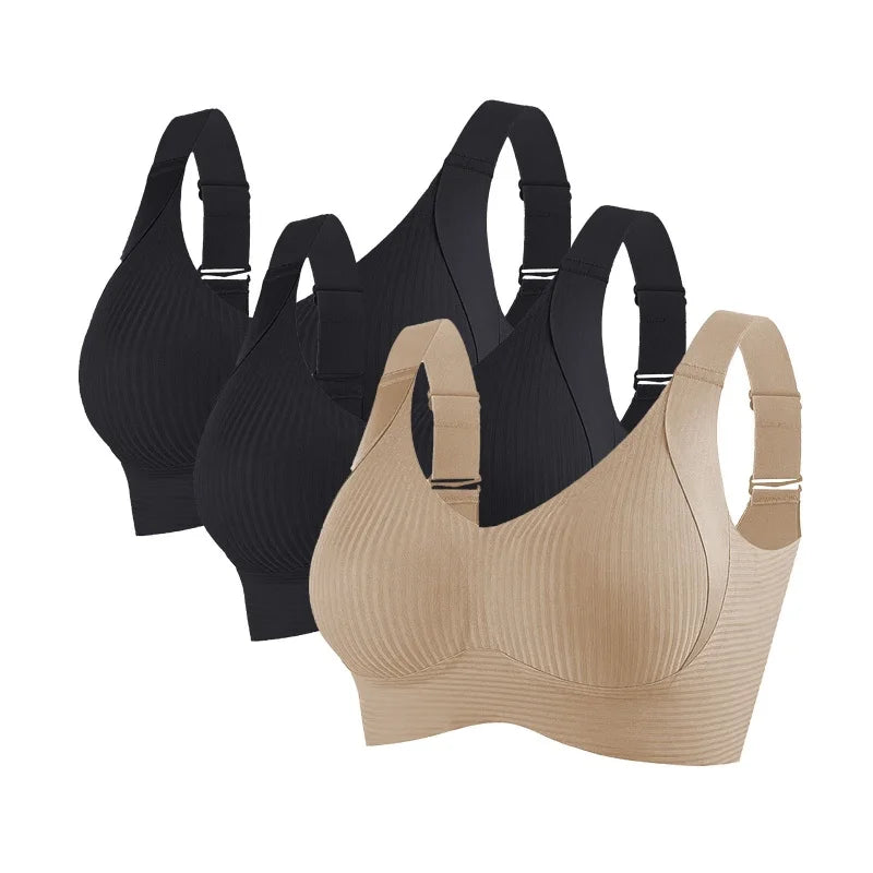 3-Pack Women's Push-Up Seamless Bralette M-4XL