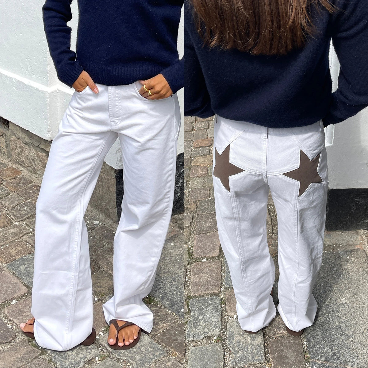 Women's Vintage Star Pattern Loose Denim Jeans