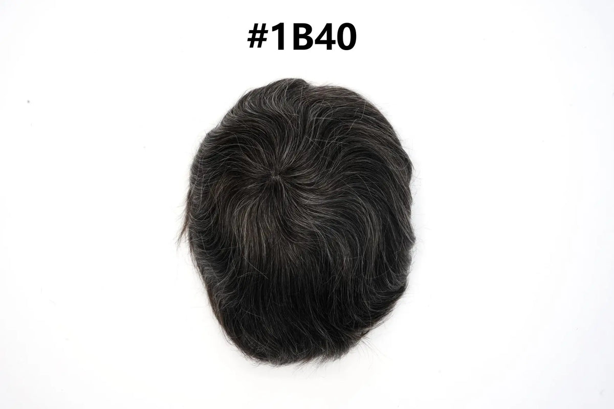 V Loop Silk Base Wavy Toupee for Men 8x10