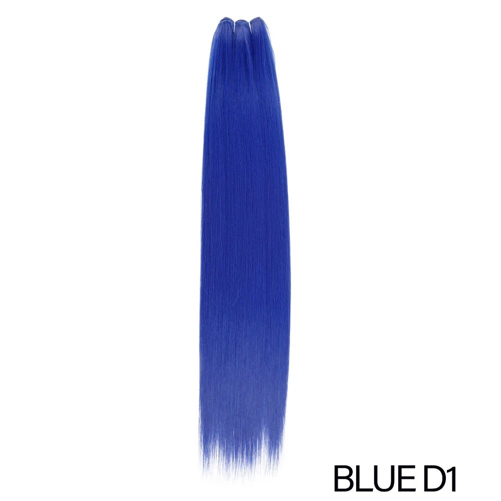 30 Inch Bone Straight Synthetic Hair Bundles Piano Blonde Ombre