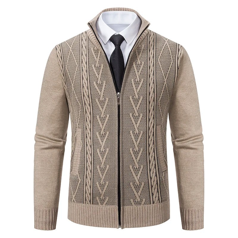 Men's Casual Knitted Sweater Coat in Cashmere Blend
