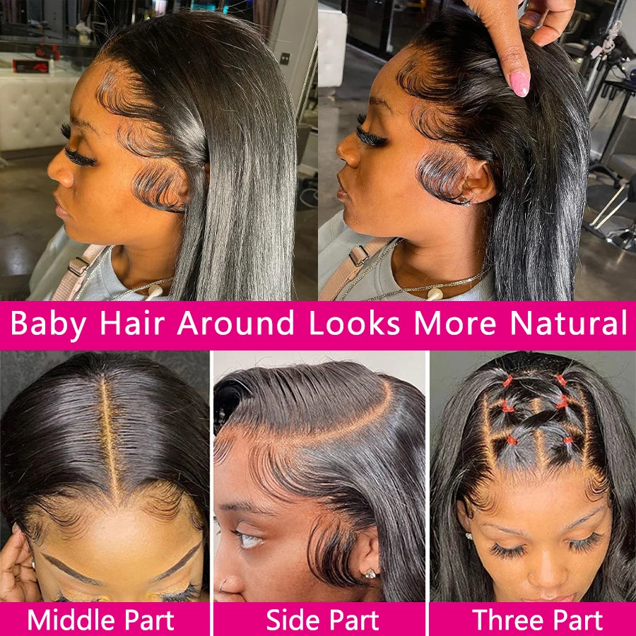 Hd Lace Frontal Wig 30 Inch Bone Straight Human Hair