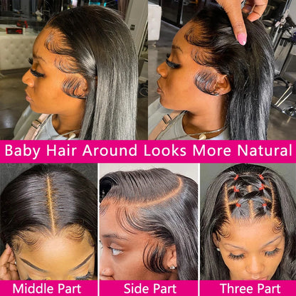 Hd Lace Frontal Wig 30 Inch Bone Straight Human Hair