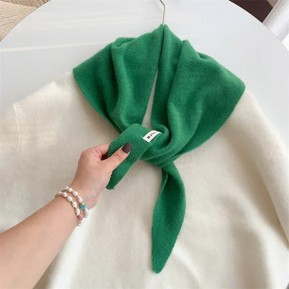 Wool Triangle Scarf for Women - Multi-functional Knitted Scarf