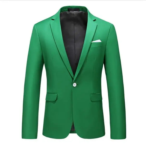 Bright Green Men's Blazer, Polyester Slim Fit Jacket
