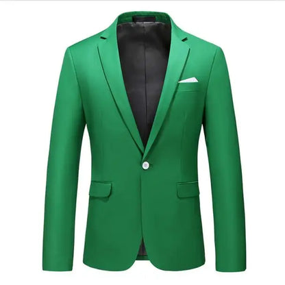 Bright Green Men's Blazer, Polyester Slim Fit Jacket