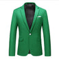 Bright Green Men's Blazer, Polyester Slim Fit Jacket