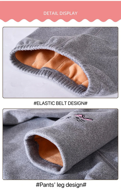 Fleece-Lined Thermal Leggings for Girls