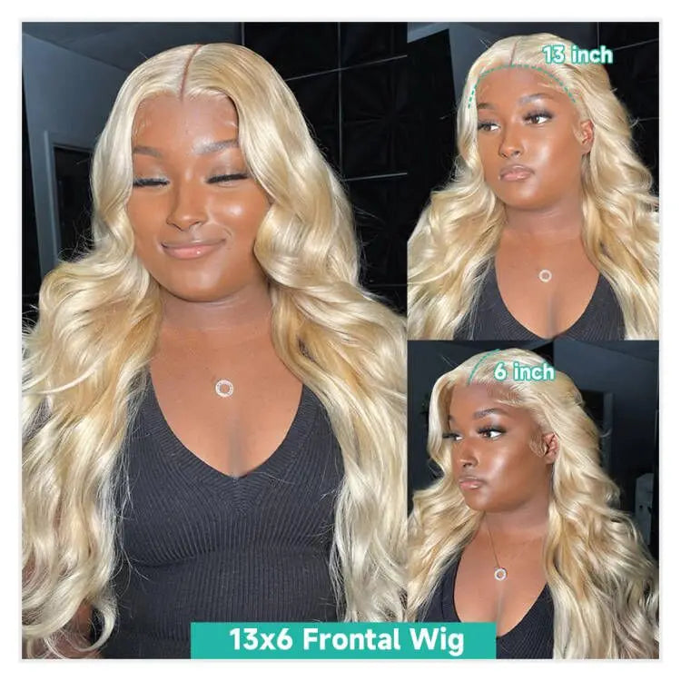 613 Honey Blonde Body Wave Human Hair Wig 360 Lace Frontal