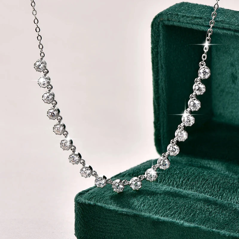Moissanite Bubble-Style Necklace 3mm D VVS1 14K Gold Filled