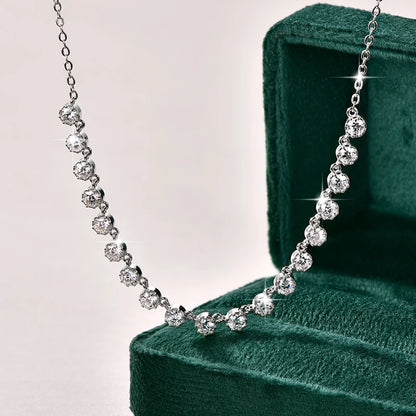 Moissanite Bubble-Style Necklace 3mm D VVS1 14K Gold Filled