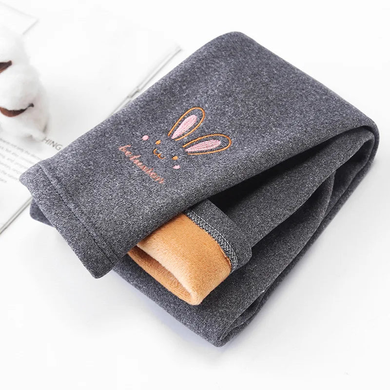 Fleece-Lined Thermal Leggings for Girls