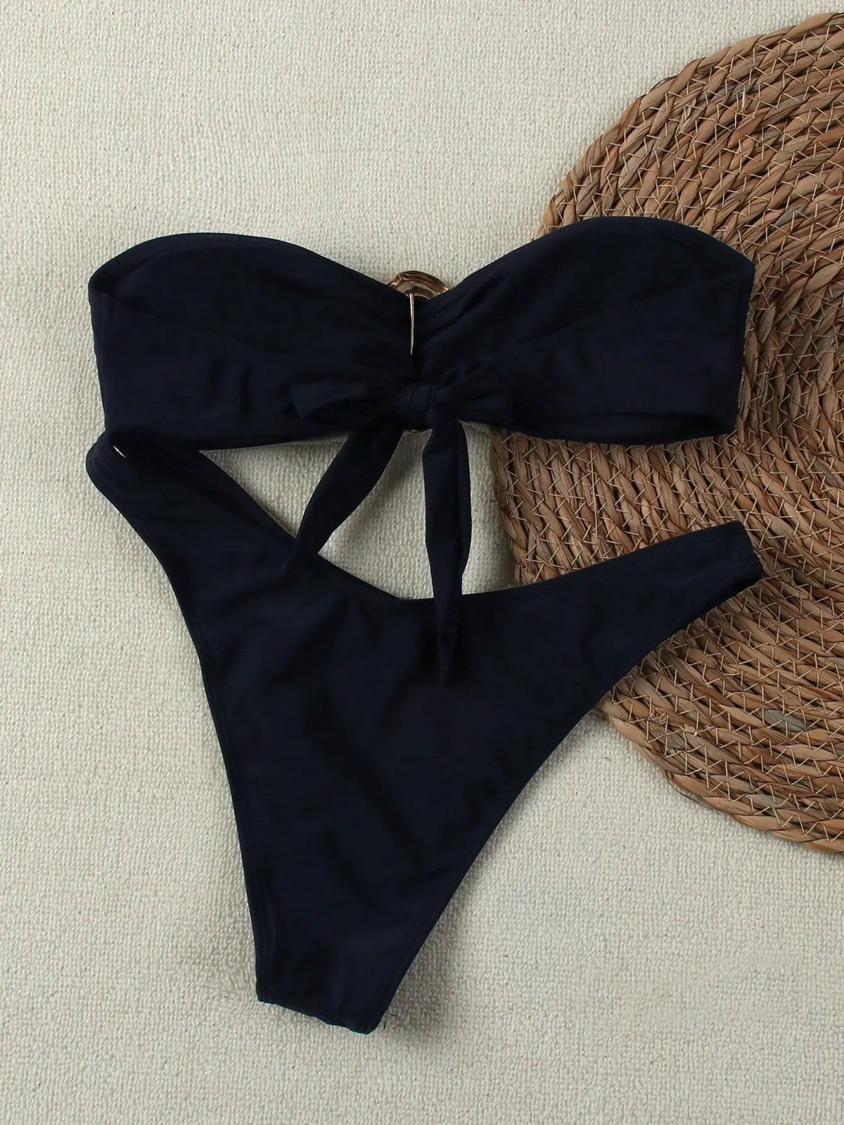 Bandeau Push-Up Bikini Set with Brazilian Thong