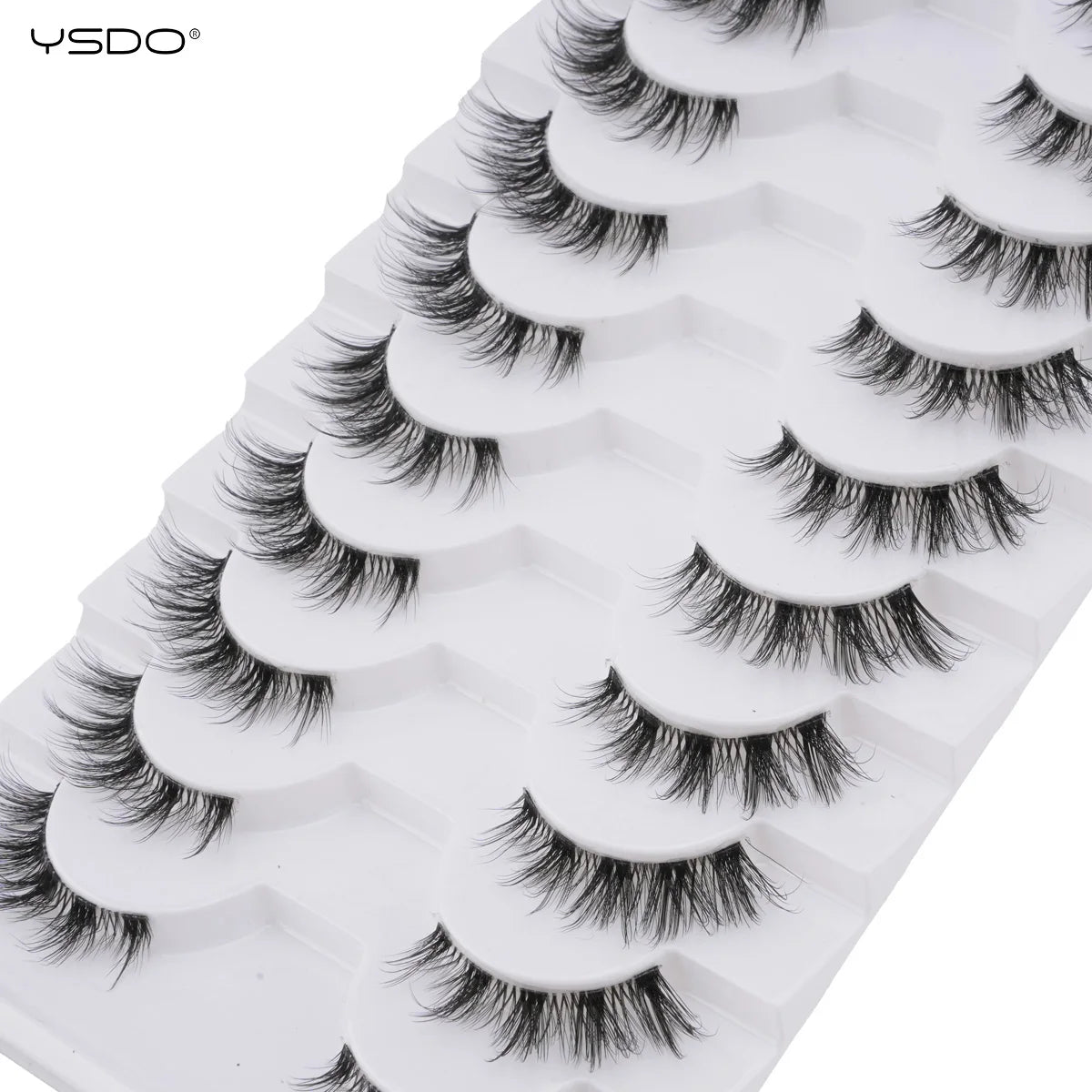 YSDO 5/10 Pairs Natural Soft Black Half Lashes