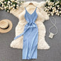 YuooMuoo Women Knitted Bodycon Dress with Cut Out Waist