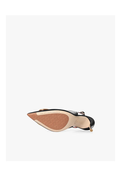 Black Slingback Sandals for Women with High Heels