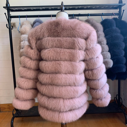 4in1 Real Fox Fur Coat for Women