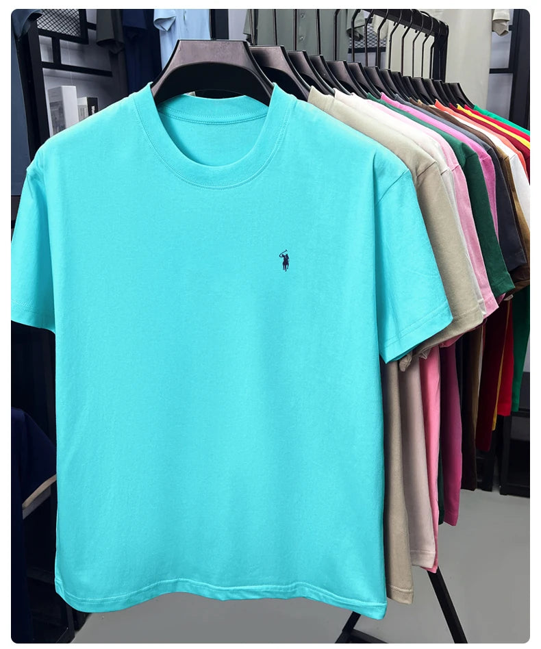 Cotton Men's Short Sleeve T-Shirt Casual Round Neck