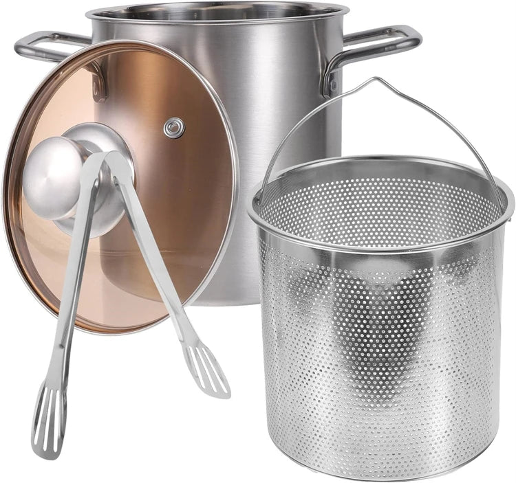 3L Stainless Steel Deep Fryer Pot with Lid and Basket