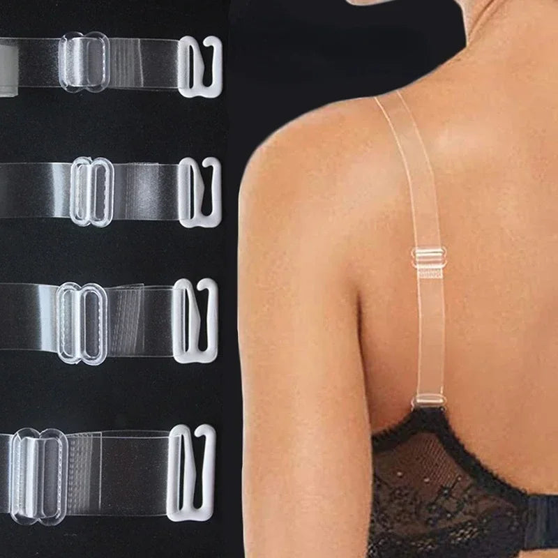 Women Transparent Elastic Bra Straps Adjustable Silicone