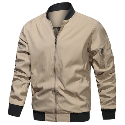 Men's Lightweight Casual Bomber Jacket Polyester