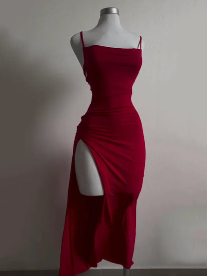Summer Halter Strap Sheath Dress in Polyester
