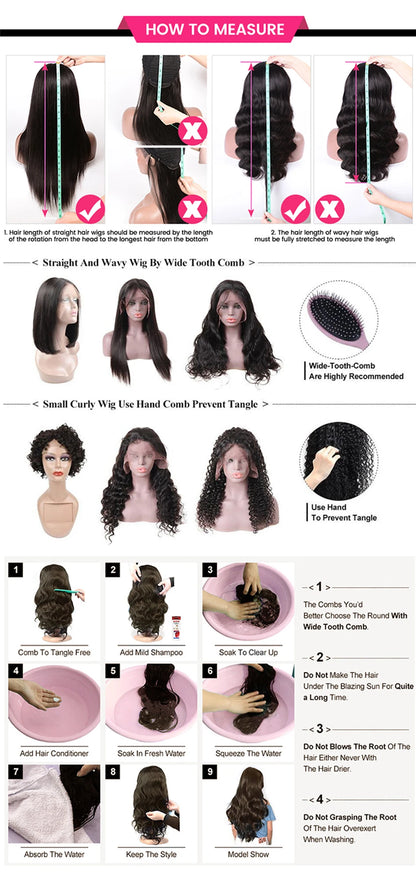 360 Full Lace Wig Water Deep Curly Human Hair 18-36 Inch