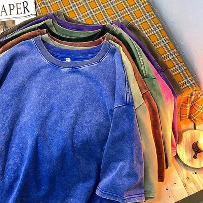 Vintage Cotton Short Sleeve T-Shirt for Women