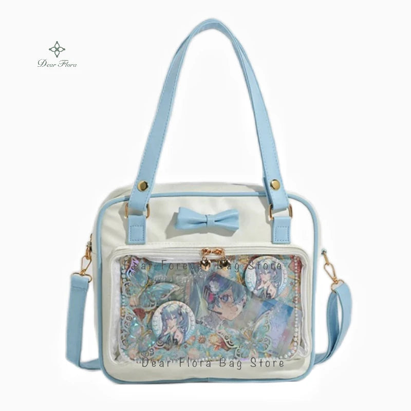 Y2K Transparent Bow Ita Bag Women Crossbody Handbag