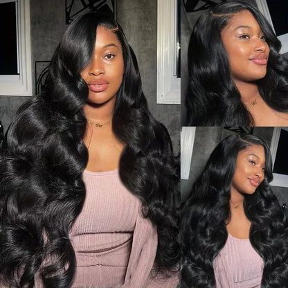 Natural Black Body Wave Lace Wig 40 42 Inches