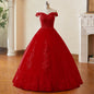 Off Shoulder Plus Size Wedding Dress Tulle and Organza