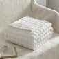 3D Bubble White Plush Fleece Throw Blanket