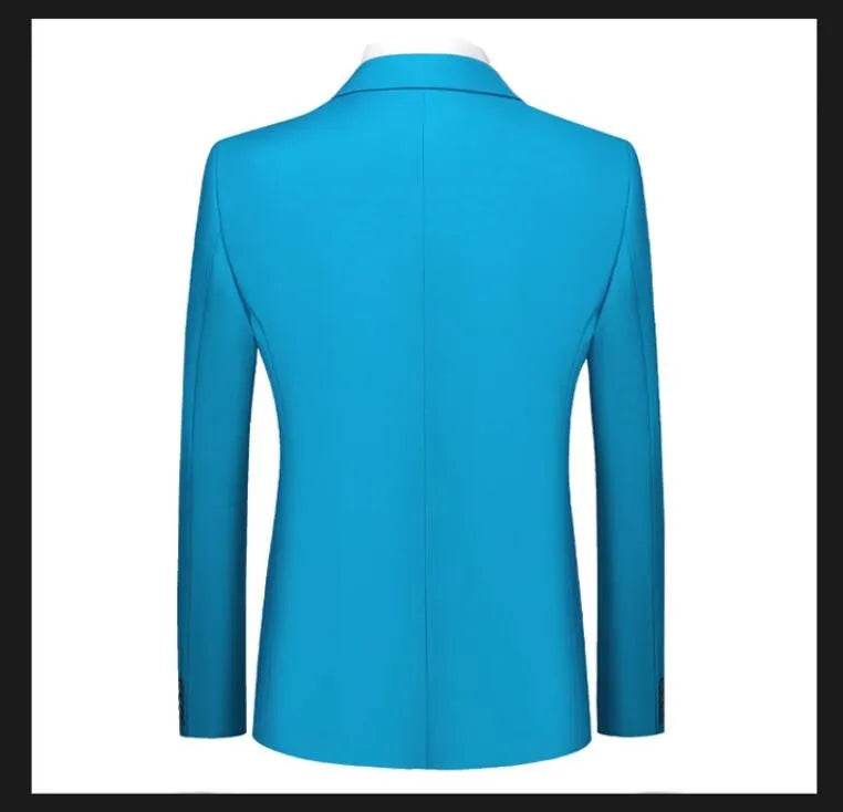 Men's Solid Color Formal Suit Jacket Slim Fit Blazer