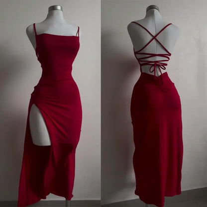 Summer Halter Strap Sheath Dress in Polyester