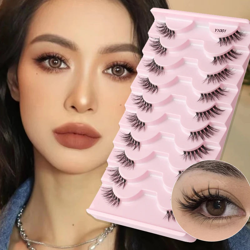 YSDO 5/10 Pairs Natural Soft Black Half Lashes