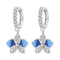 S925 Sterling Silver Iris Flower Hoop Earrings for Women
