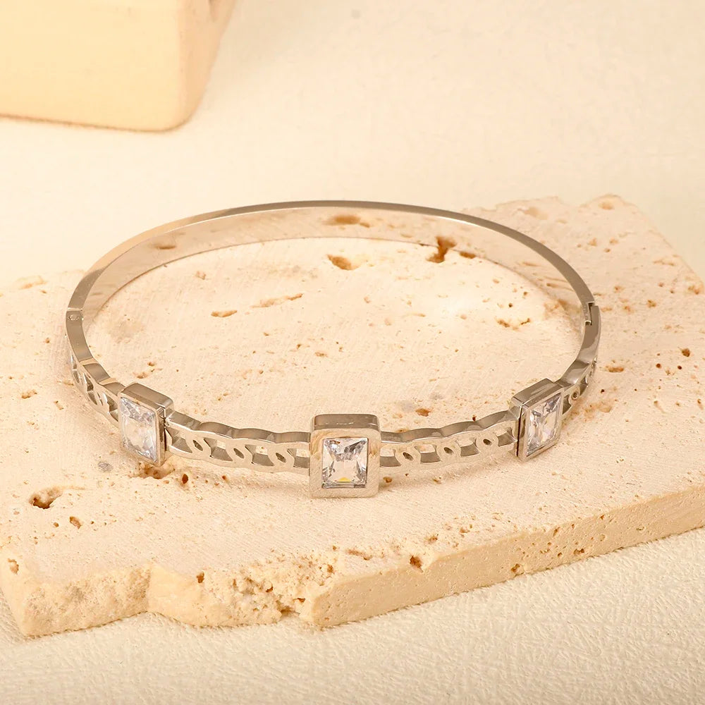Classic Gold Plated Stainless Steel Cuff Bracelet