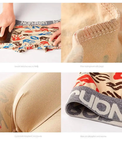 Men's Cotton Boxer Shorts Underwear 4Pcs Set