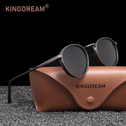 KINGDREAM Polarized Round Frame Sunglasses UV400