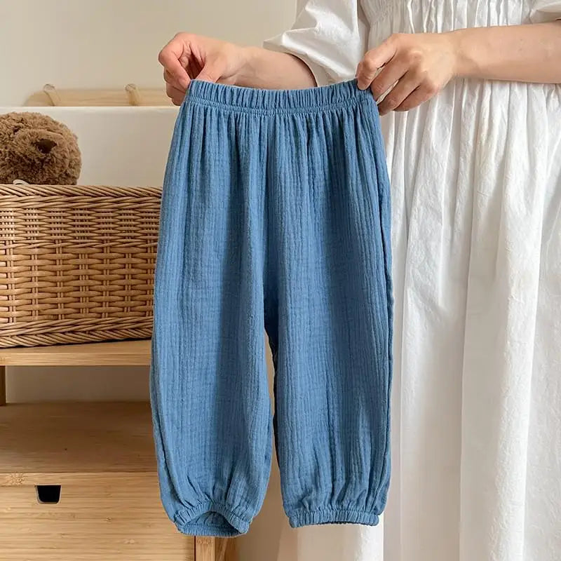 Summer Thin Solid Color Anti Mosquito Pants for Kids