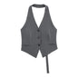 MUJER Off Shoulder Black White Cropped Vest