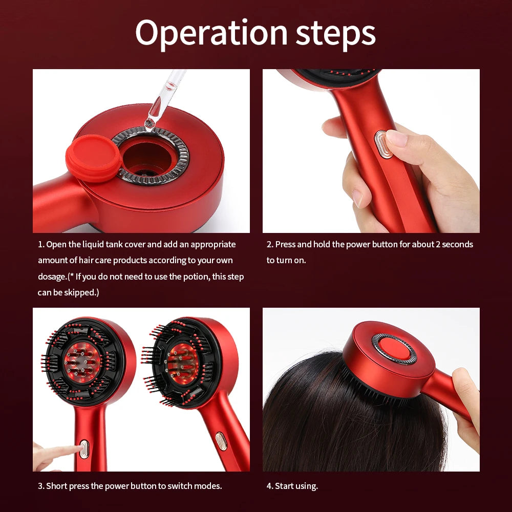 Modes Red Light Massage Comb with Liquid Applicator