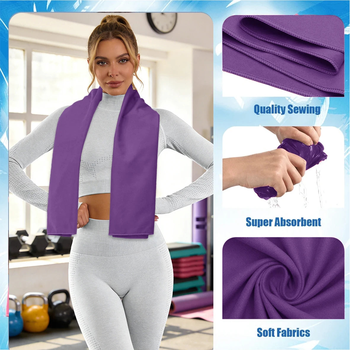 Microfiber Sports Towel Quick Dry for Gym and Yoga