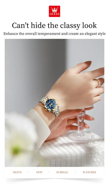 OLEVS 2858 Luxury Quartz Women Watch with Diamonds