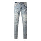 Men's Retro Wash Low Rise Elastic Skinny Denim Jeans